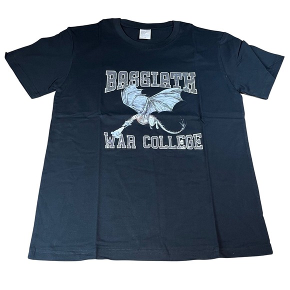 Unbranded Other - Basgiath War College Fourth Wing Dragon Graphic T-Shirt Black Mens Small Cotton